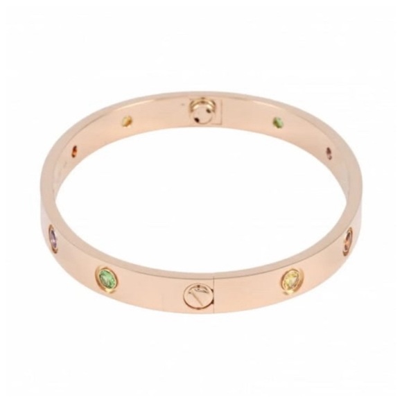 Cartier bracelet 18K authentic comes with box tool and has multicolored stones - Picture 2 of 7